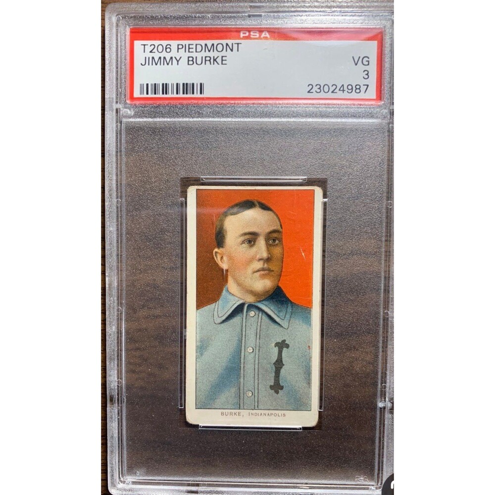 1900s T206 Piedmont 350 Tobacco Baseball Card PSA 3 Jimmy Burke RC Indians